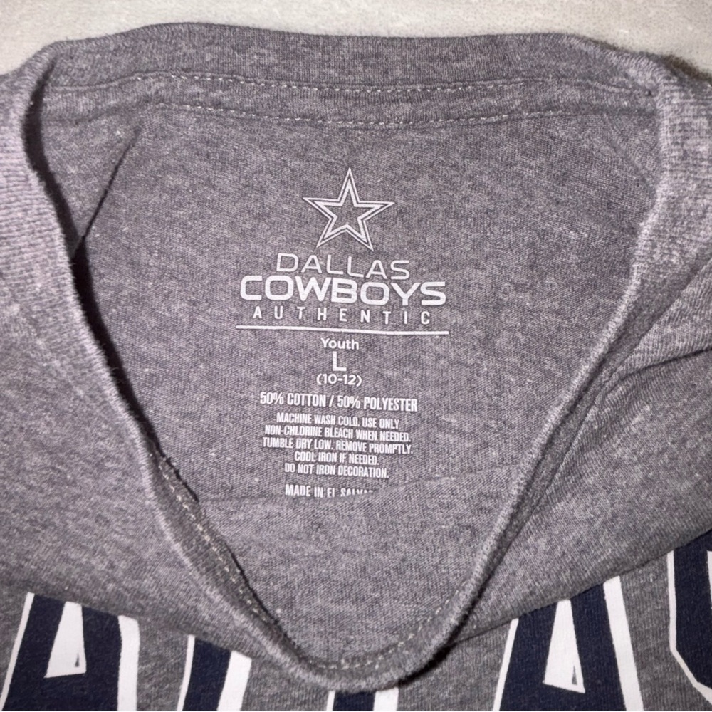 NFL Dallas Cowboys Gray Tee, Large size 10/12 - Picture 3 of 3